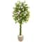 6ft. Pink Rose Artificial Tree in Sand Stone Planter